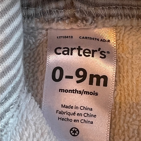 CARTER’S Boy’s Bear Hoodie Bathrobe.  0-9 Months - Picture 3 of 3